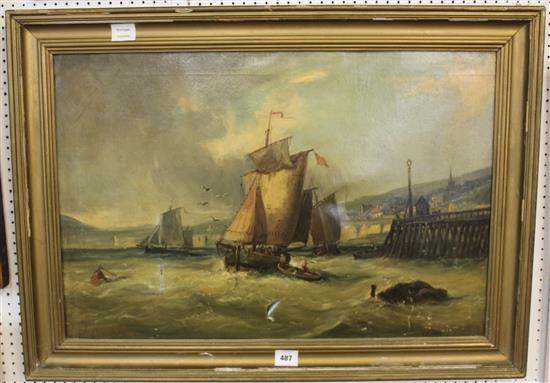 H.Duval, Leaving harbour, oil(-)
